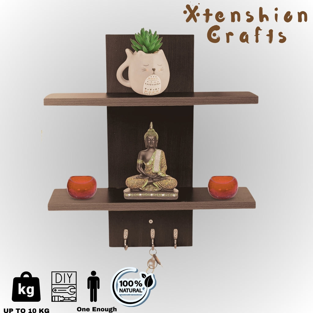 Wooden Wall Shelf & Key Holder – Montessori Style Organizer