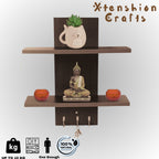 Wooden Wall Shelf & Key Holder – Montessori Style Organizer
