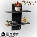 wooden wall shelf & key holder – montessori style organizer