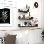 u shape wooden wall shelf – natural finish