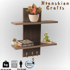 wooden wall shelf & key holder – montessori style organizer