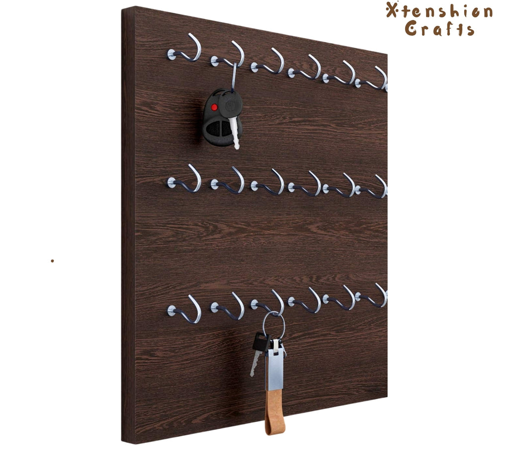 18-Hook Wooden Key Holder for Wall – Multi-Purpose Key Organizer