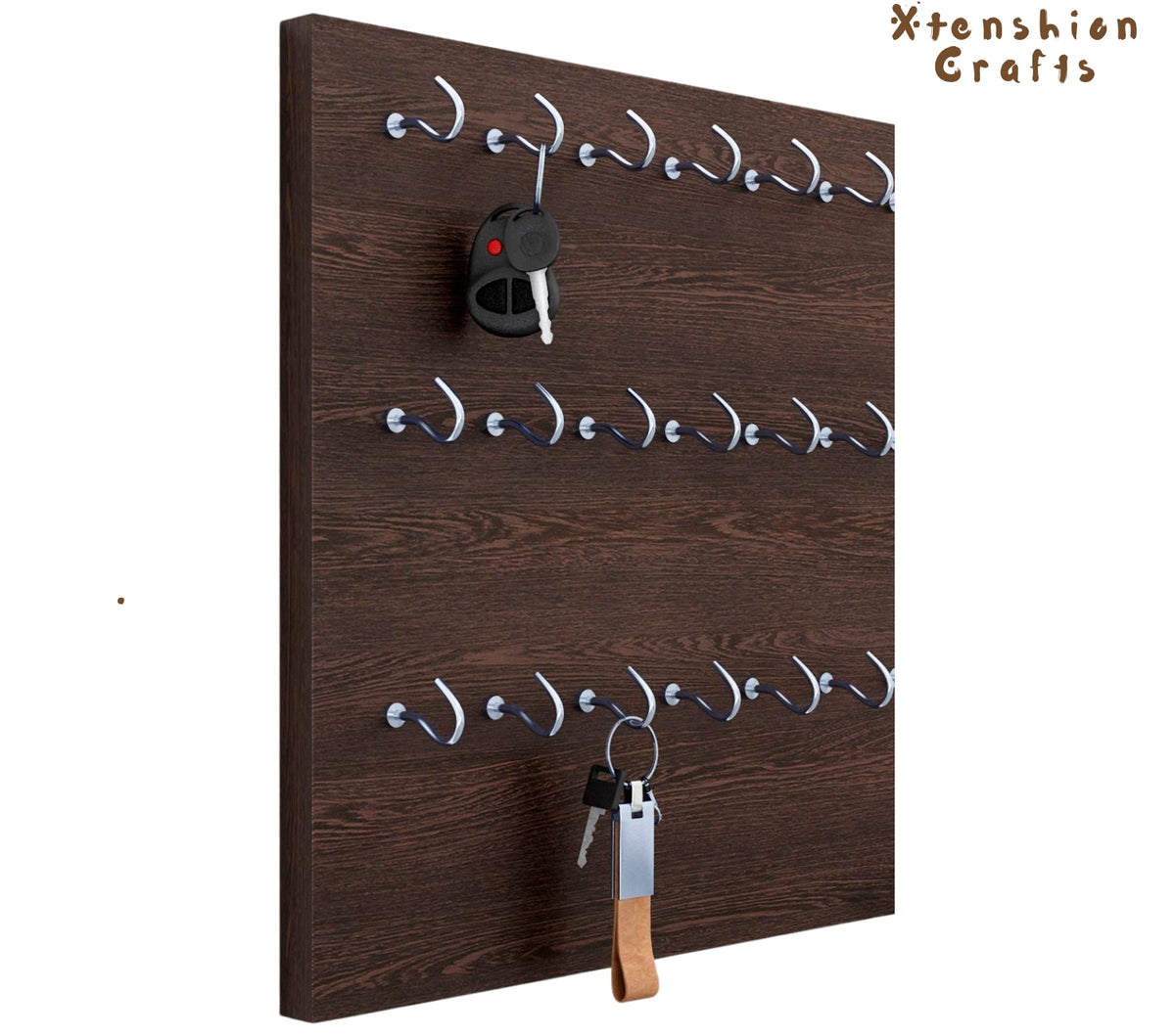 18-Hook Wooden Key Holder for Wall – Multi-Purpose Key Organizer