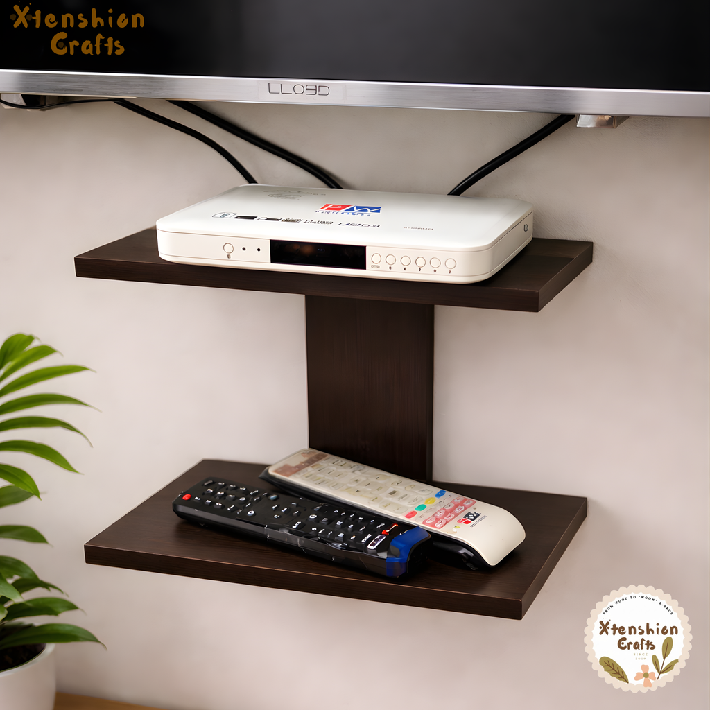 2-Tier Decorative Wooden Wall Shelf – Montessori Kids Learning Shelf