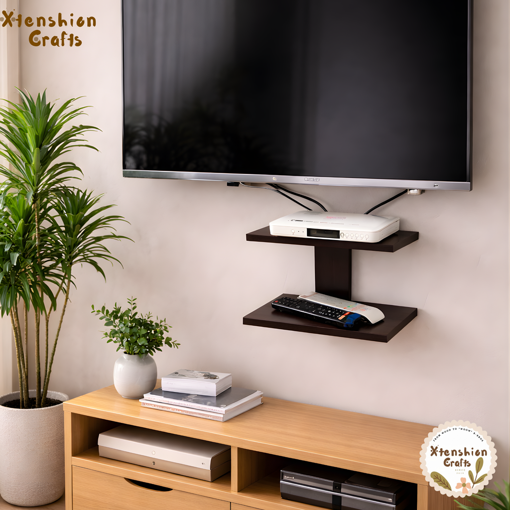 2-Tier Decorative Wooden Wall Shelf – Montessori Kids Learning Shelf