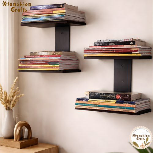 2 Tier wooden wall shelf
