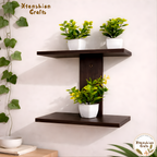 2 Tier wooden wall shelf
