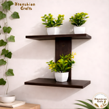 2 Tier wooden wall shelf