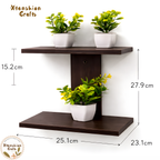 2-Tier Decorative Wooden Wall Shelf – Montessori Kids Learning Shelf