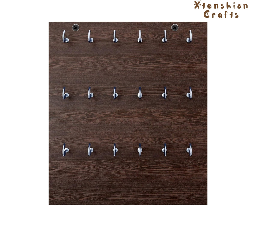 18 hook wooden key holder for wall home and office