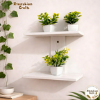 2-tier wooden wall shelf