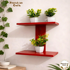 2 Tier wooden wall shelf
