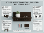 Stylish Wooden Wall Shelf with Key Holder for Kids — Montessori Style Organizer