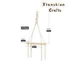 wall macrame shelf – handmade wooden hanging organizer