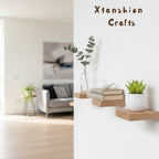 wooden floating wall shelves – set of 3