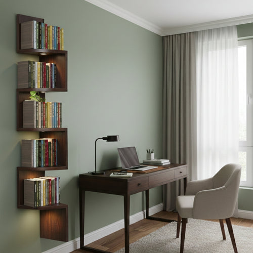 5 tier zigzag design modern corner wall mount shelf