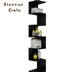 Zig Zag Wall-Mounted Wooden Shelf – 3 Tier | Red Finish