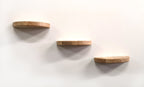semi circle rustic pine wood floating wall shelves – set of 3