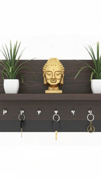 Stylish Wooden Wall Shelf with Key Holder for Kids — Montessori Style Organizer