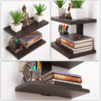 Wall shelves are stylish and functional storage solutions that enhance any room's decor. They come in various materials, such as wood, metal, or glass, and can be used to display books, plants, or decorative items. These shelves are mounted on walls, saving floor space while adding visual interest to the space. Their design can range from minimalist to ornate, making them suitable for different interior styles. Whether in a living room, kitchen, or office, wall shelves provide an organized way to showcase p