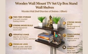 wooden wall shelf 2 tiers